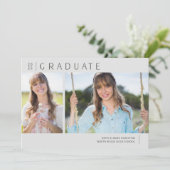 Invitation Graduate 2025 Neutral Grey Photo Party (Debout devant)