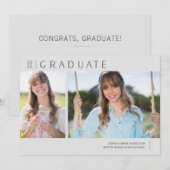 Invitation Graduate 2025 Neutral Grey Photo Party (Devant / Derrière)