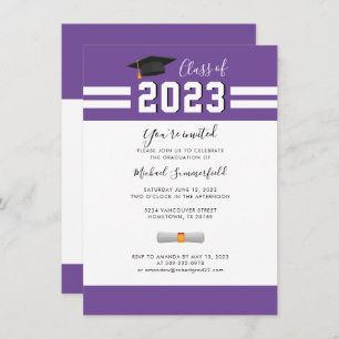 Invitation Graduate 2025 Purple Graduation Party