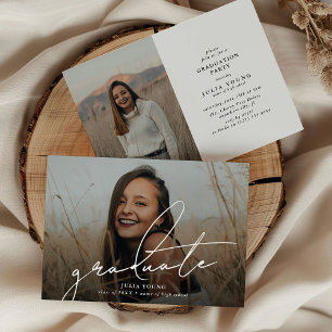 Invitation Graduate 2 Photo Collage Graduation Party