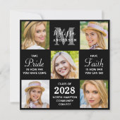 Invitation Graduate 5 Photo Collage noir Graduation (Devant)