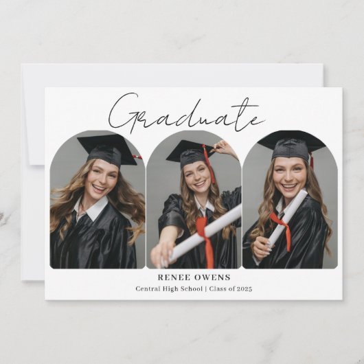 Invitation Graduate Arch Photo Collage Graduation (Devant)
