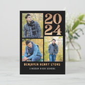 Invitation Graduate Black Class of 2024 Printable (Debout devant)