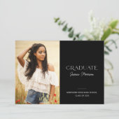 Invitation Graduate Black & White Photo Party 2023 (Debout devant)