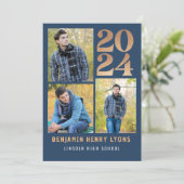 Invitation Graduate Blue Class of 2024 Printable (Debout devant)