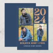 Invitation Graduate Blue Class of 2024 Printable (Devant / Derrière)