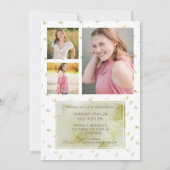 Invitation Graduate Botanical Gold Foil Green 4 Photo (Dos)