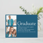 Invitation Graduate Définition 2 Photo Moderne Bleu (Debout devant)