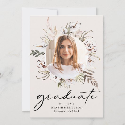Invitation Graduate Floral Graduation Party (Devant)