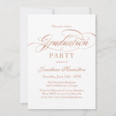 Invitation Graduate Foil Rose Gold Élégant Script Grad Party (Dos)