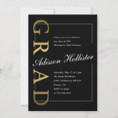 Invitation Graduate Formal Gold Black Photo Party (Devant)
