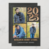 Invitation Graduate Gold Chalkboard Class of 2025 Printable (Devant / Derrière)