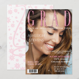 Invitation Graduate Magazine Cover Photo Graduation Party