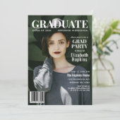 Invitation Graduate Magazine Cover Photo Graduation Party (Debout devant)