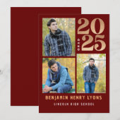 Invitation Graduate Maroon Class of 2025 Printable (Devant / Derrière)