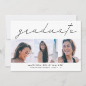 Invitation Graduate Modern 3 - Collage de photos Parti de gra (Devant)
