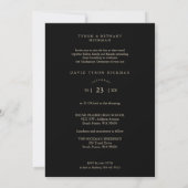Invitation Graduate Modern Black Trendy Collage 4 Photos (Dos)