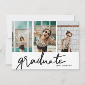 Invitation Graduate Modern Trois Photos Graduation Party  (Devant)