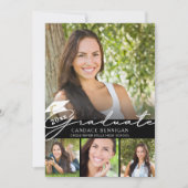 Invitation Graduate moderne Script 5 Photo Party (Devant)