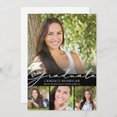 Invitation Graduate moderne Script 5 Photo Party (Devant / Derrière)