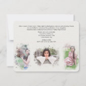 Invitation Graduate Party 4 Photo Script Aquarelle (Dos)