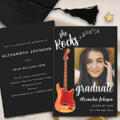 Invitation Graduate Photo Black White Script Graduation Party