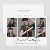 Invitation Graduate Photo Collage Modern Graduation (Devant / Derrière)