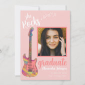 Invitation Graduate Photo Pink Script Graduation Party (Devant)