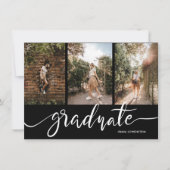 Invitation Graduate Script Trois Photos Graduate Party (Devant)