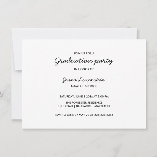 Invitation Graduate Script Trois Photos Graduate Party Invi (Dos)