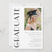 Invitation Graduate Simple Moderne Typographie Parti Graduati (Devant)
