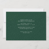 Invitation Graduate trois photo simple vert graduation (Dos)