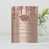 Invitation GraduateParty Drivers Rose Gold Casquette3D Effet (Debout devant)