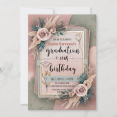 Invitation Graduation 18e anniversaire Boho Soft Pastel Flowe (Devant)