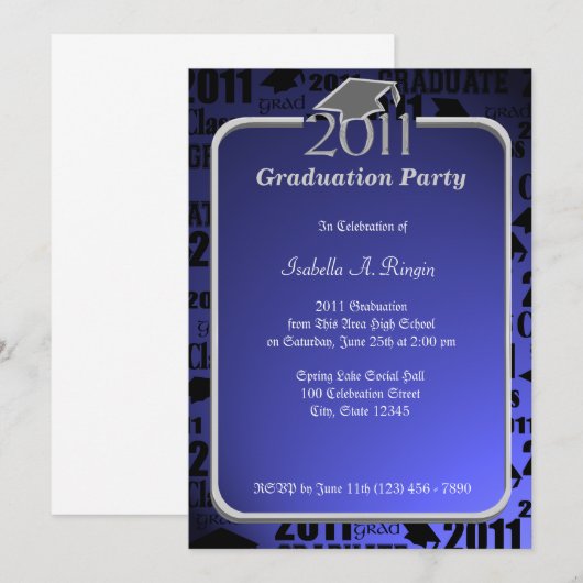 Invitation Graduation 2011/ Sapphire Blue (Devant / Derrière)
