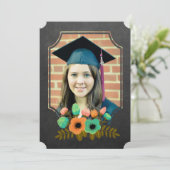 Invitation Graduation 2015 Merci Chalkboard Floral (Debout devant)