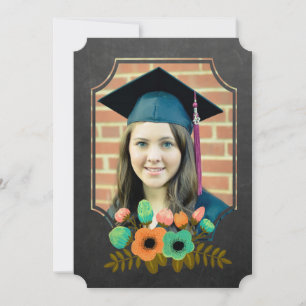 Invitation Graduation 2015 Merci Chalkboard Floral