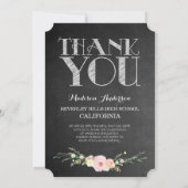 Invitation Graduation 2017 Merci Chalkboard Floral (Dos)