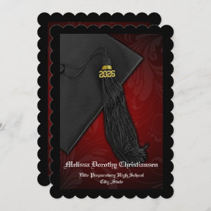 Invitation Graduation 2018 Red Tassel Charm College