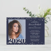 Invitation Graduation 2020 Parties scintillant Argent Confett (Debout devant)