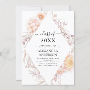 Invitation Graduation 2022 Boho Chic Dusty Pink Desert Invita