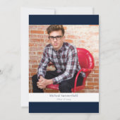 Invitation Graduation 2024 Marine Photo blanche Open House Pa (Dos)