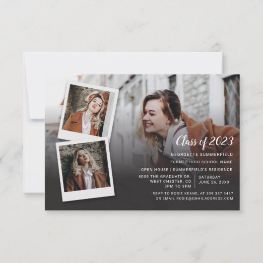 Invitation Graduation 2024 Multi-Photo Script Open House (Devant)