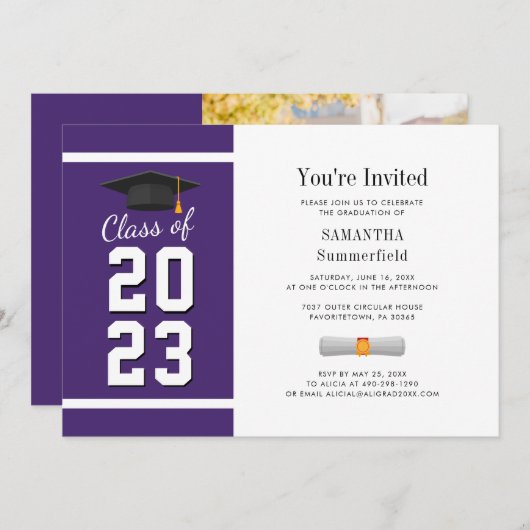 Invitation Graduation 2024 Photo Grad Party (Devant / Derrière)