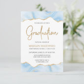Invitation Graduation 2024 Photo Pastel Blue Agate (Debout devant)