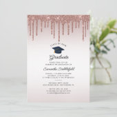 Invitation Graduation 2024 Rose Gold Grad Party (Debout devant)