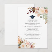 Invitation Graduation 2024 Watercolor Floral Grad Party (Devant / Derrière)