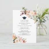 Invitation Graduation 2024 Watercolor Floral Grad Party (Debout devant)