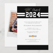 Invitation Graduation 2025 Black White Photo (Devant / Derrière)