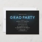 Invitation Graduation 2025 Blue Neon Graduate Photo Party (Devant)